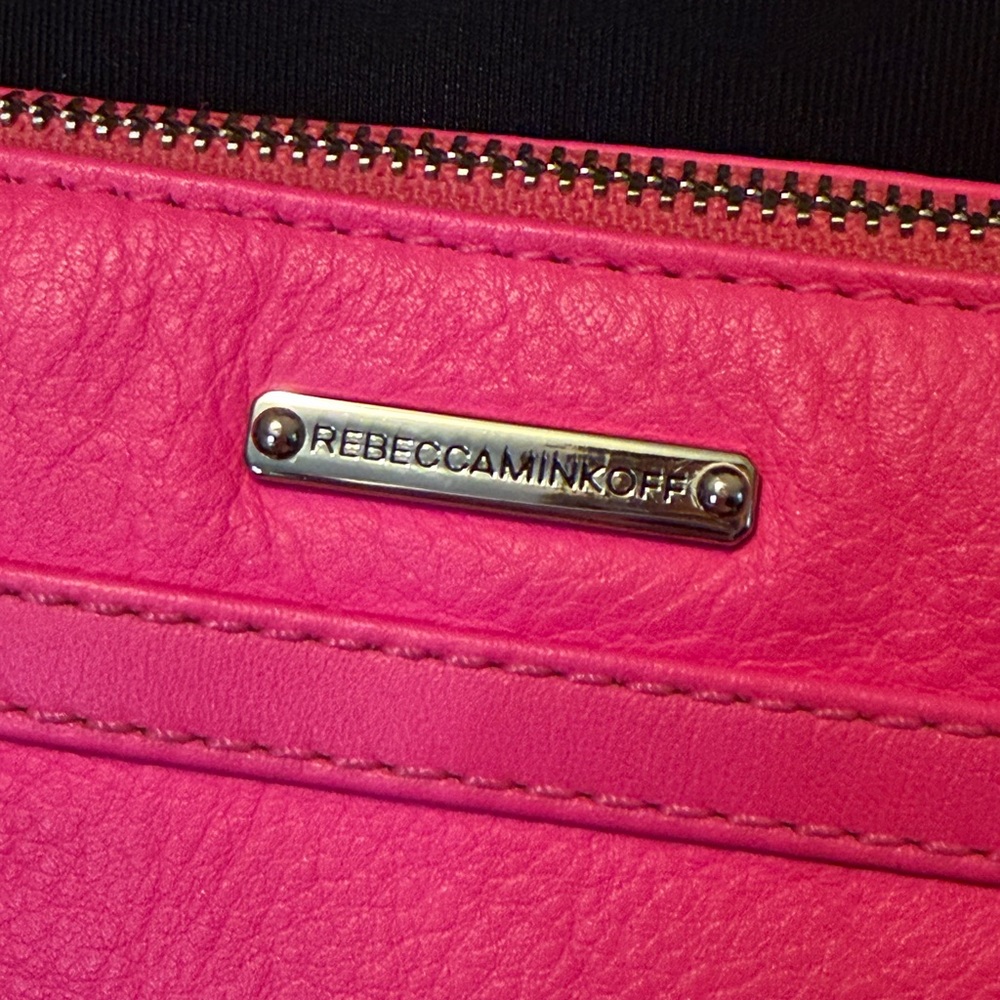 Rebecca Minkoff Mini M.A.C Electric Pink Leather Crossbody Bag Purse Chain Strap - Picture 8 of 17